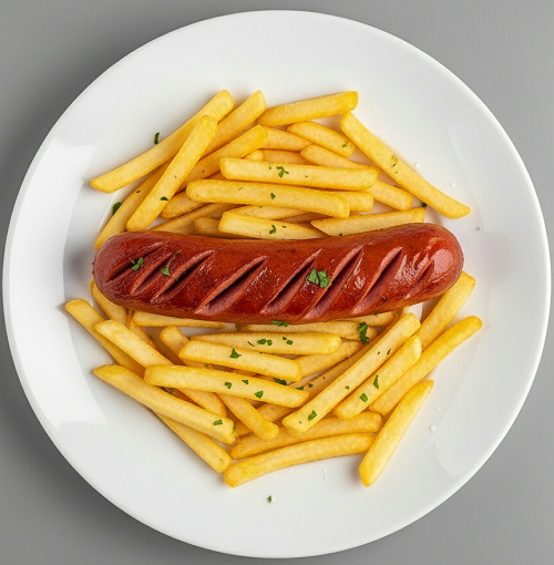 Jumbo Sausage With Chips 