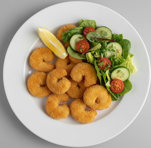 10pcs Scampi With Salad 